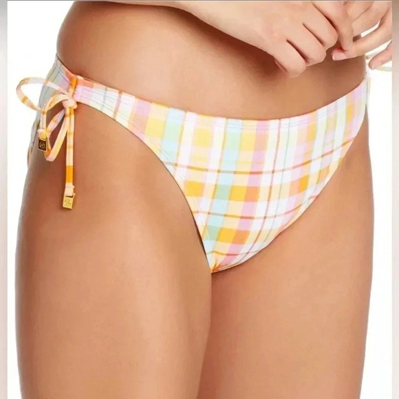 Bleu Rod Beattie Hip To Be Square Plaid Triangle Bikini Top & Bottom Sz 10 - Picture 8 of 14